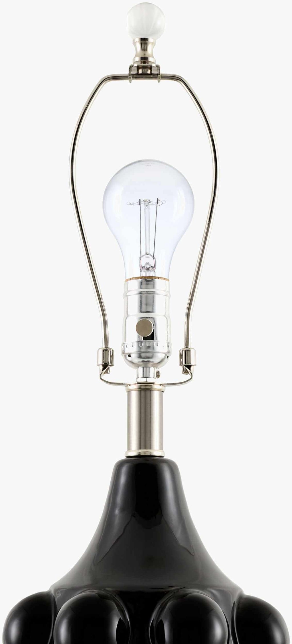 Charcoal Modern Table Lamp with linen details for bedside or console tables