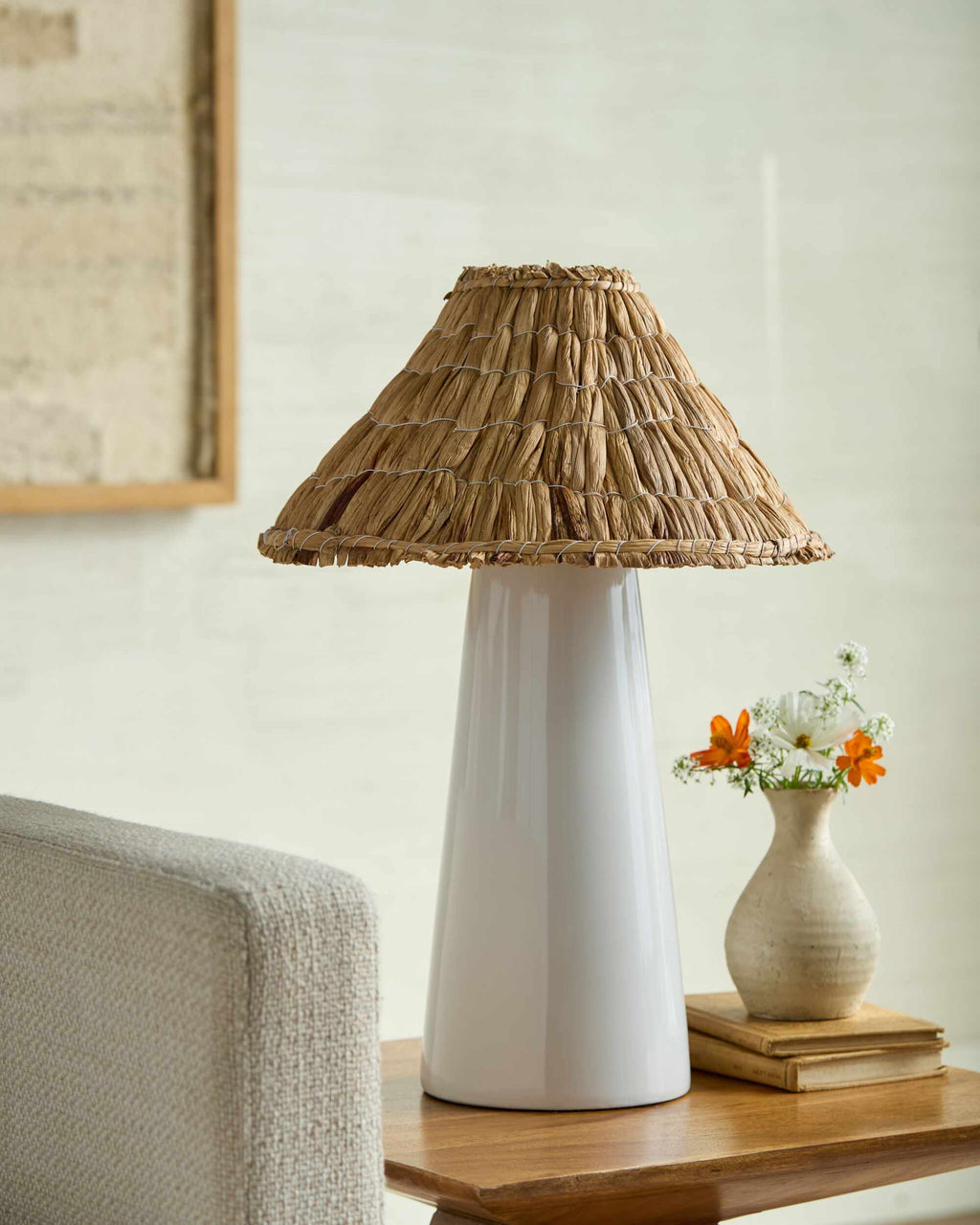 Muted Orange Traditional Table Lamp for bedside or console tables